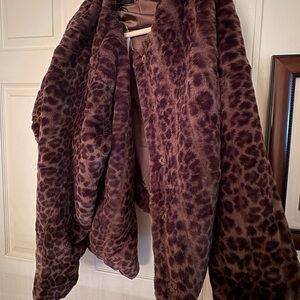 Torrid Brown Faux Fur Coat